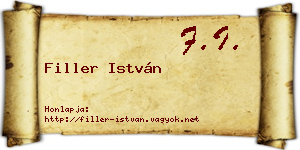 Filler István névjegykártya